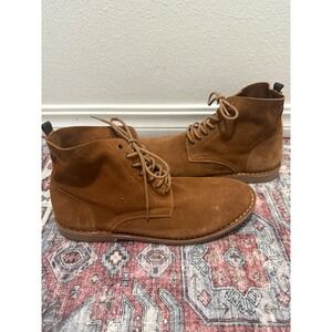 JACK JONES Mens Brown Suede Lace Up Ankle Boots Size 44 US 10.5 NEW